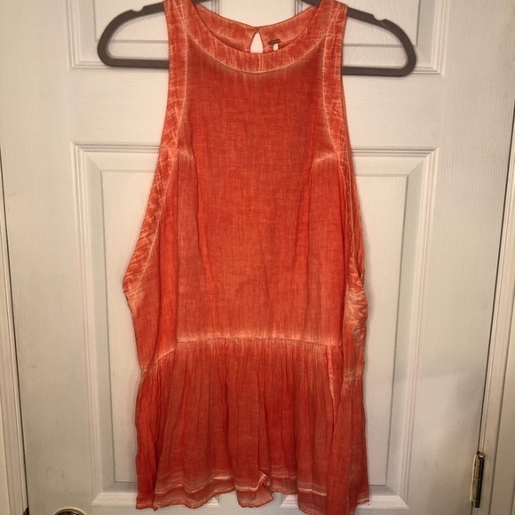 𝅺FREE People NWT Red/Orange Tunic Tank Top small - Picture 3 of 10
